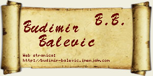 Budimir Balević vizit kartica